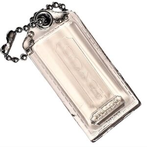 🥂 2" Coach Champagne Translucent Acrylic Hangtag Fob Mini Purse Charm Keychain